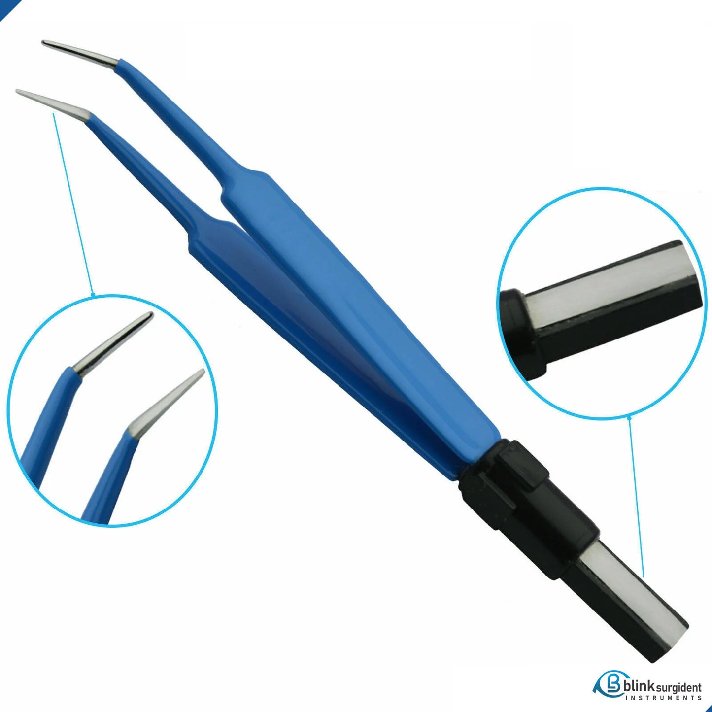 BSD Bipolar Forceps Agled 11cm, 1mm tip cueved with 3 meter cable