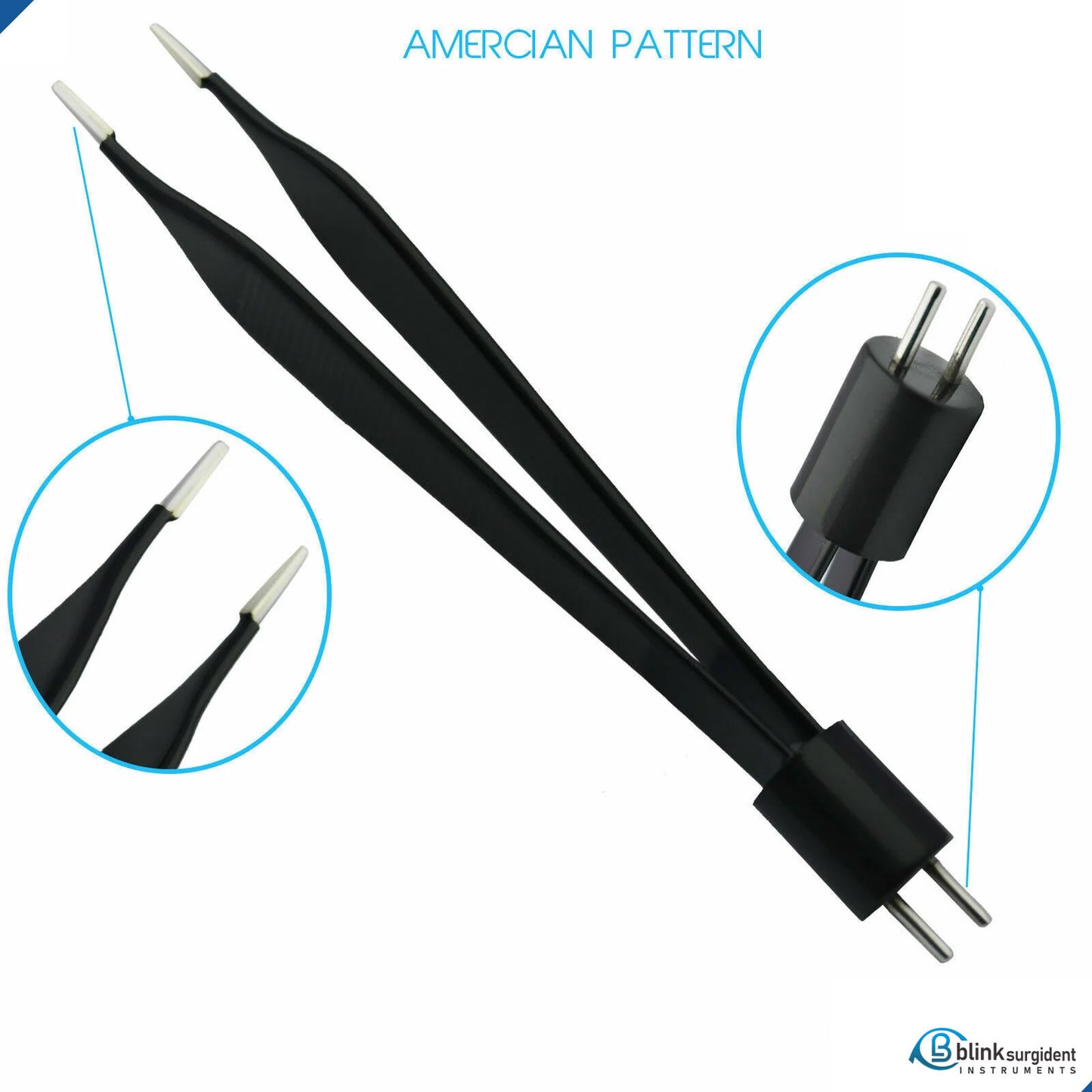 Bipoal Adison AMerican Forceps 13cm- 1mm Tip with 3 Meter Cable