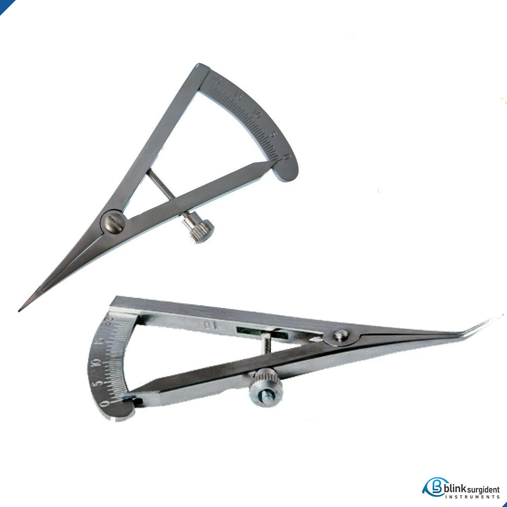 Castroviejo 20mm Calipers Curved Dental Orthopedic Measuring Instruments