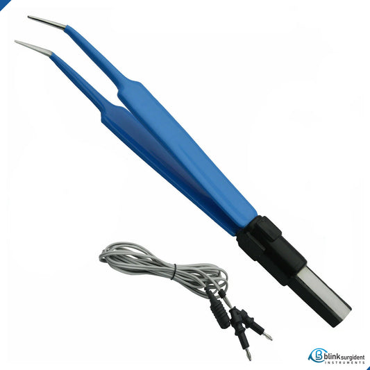 BSD Bipolar Forceps Agled  11cm, 1mm tip cueved with 3 meter cable