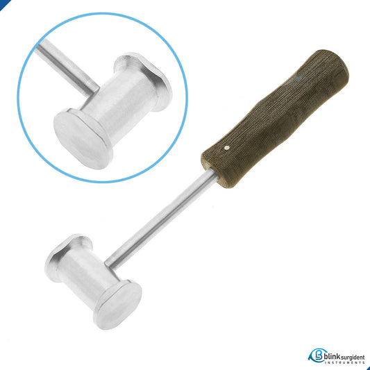 Bone Mallet Fibre Wood Handle Steel Orthopedic Surgical Instruments