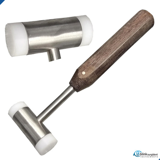 Bone Mallet Fibre Wood Handle Steel Orthopedic Surgical Instruments