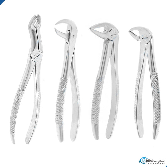 Dental Tooth Extraction Forceps 4 Various Figs Dentist Tools