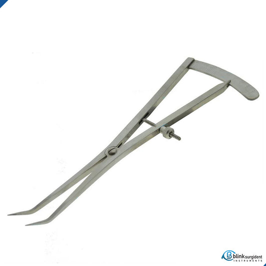 Castroviejo Ridge Mapping Calipers Stainless Steel Curved Design Dental Implant 0-40 mm